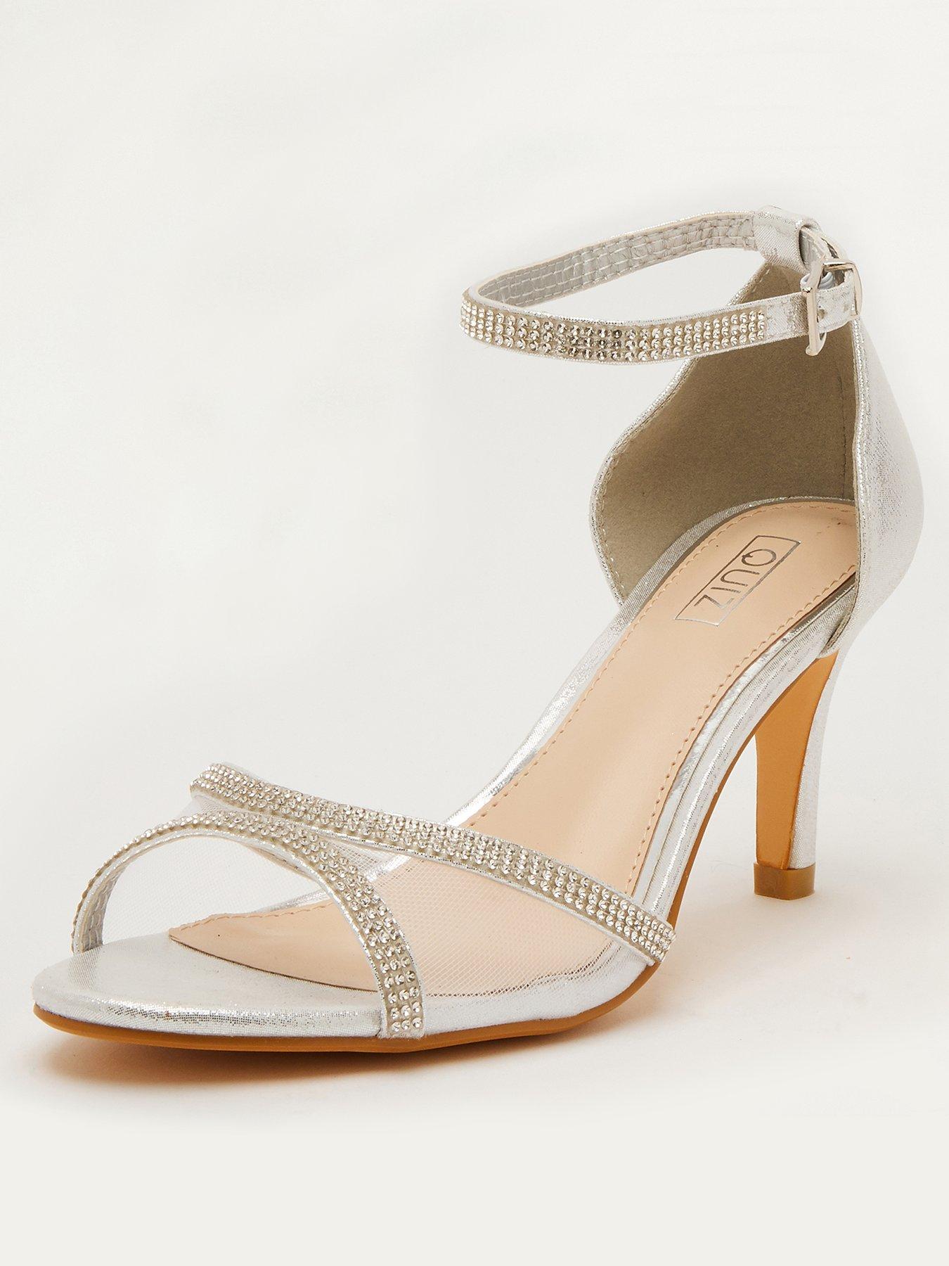 CWH High Heel Sandal silver-colored casual look Shoes High-Heeled Sandals High Heel Sandals 