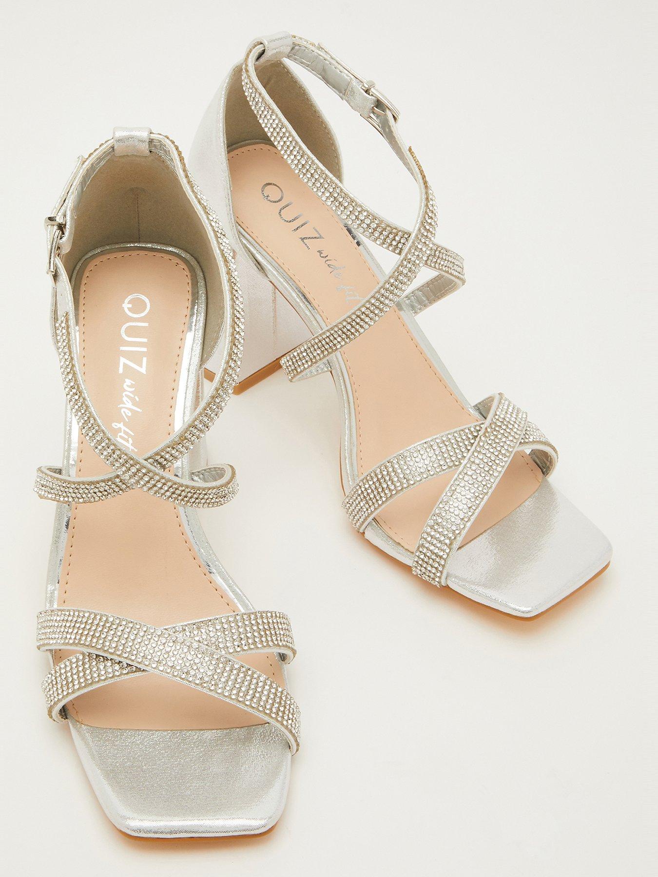 Extra wide best sale fit silver sandals