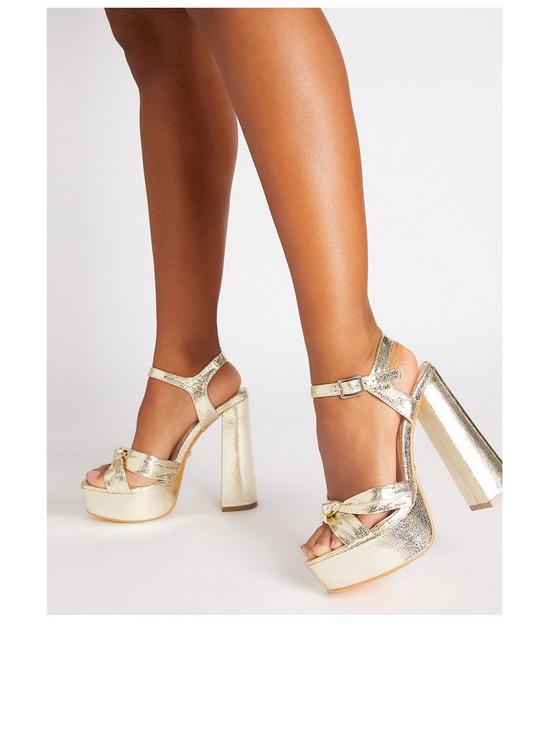 stillFront image of quiz-shimmer-platform-heeled-sandals
