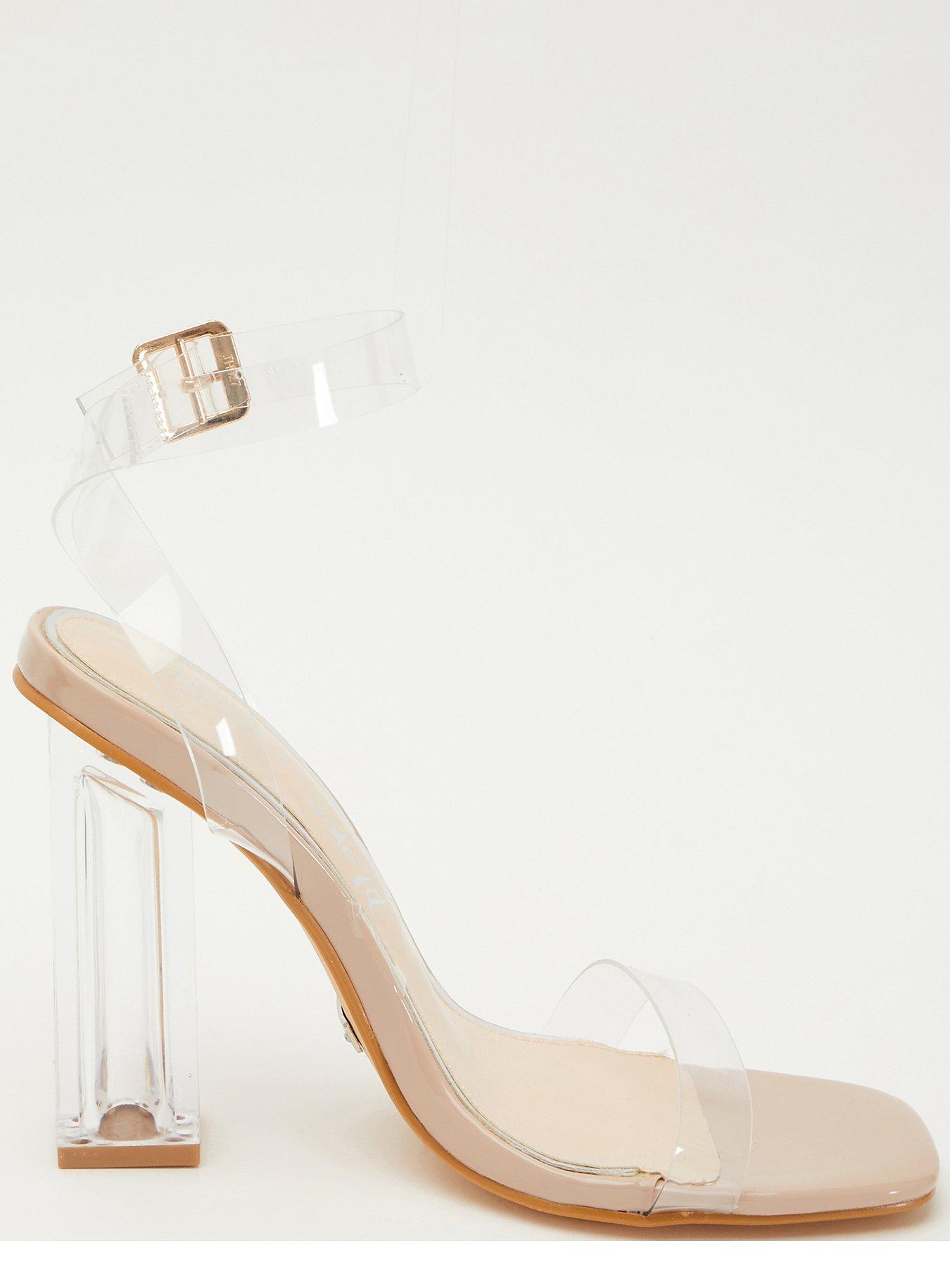 Clear block cheap heels wide fit