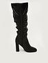  image of quiz-faux-leather-ruched-knee-high-boots