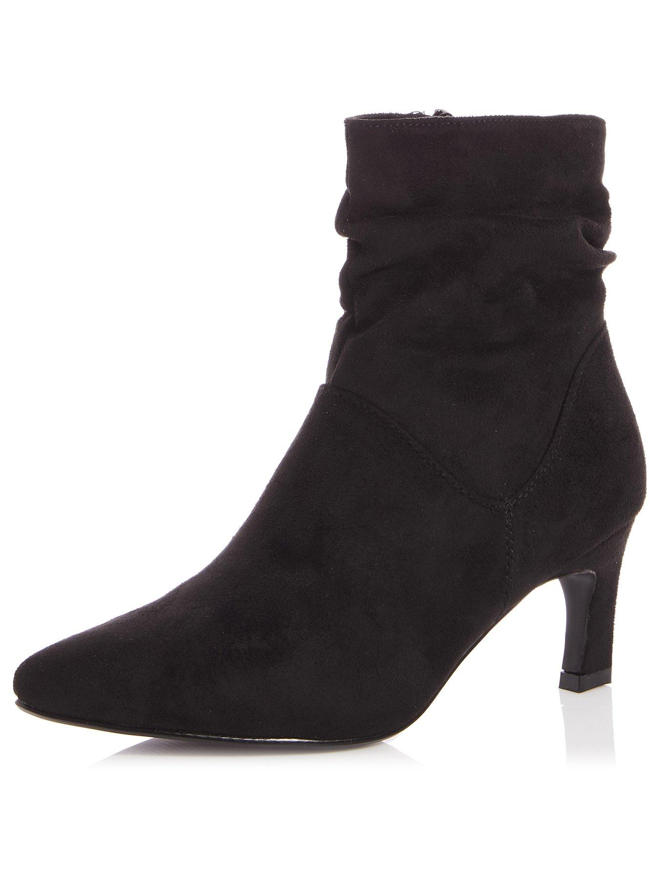 Women Faux Suede Ruched Point Toe Boots