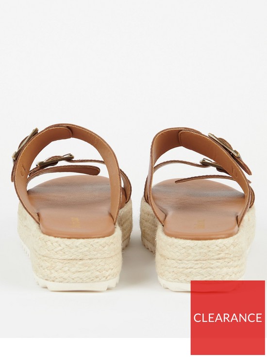 Barbour Amelda Leather Espadrille Flatform Sandal - Brown | very.co.uk