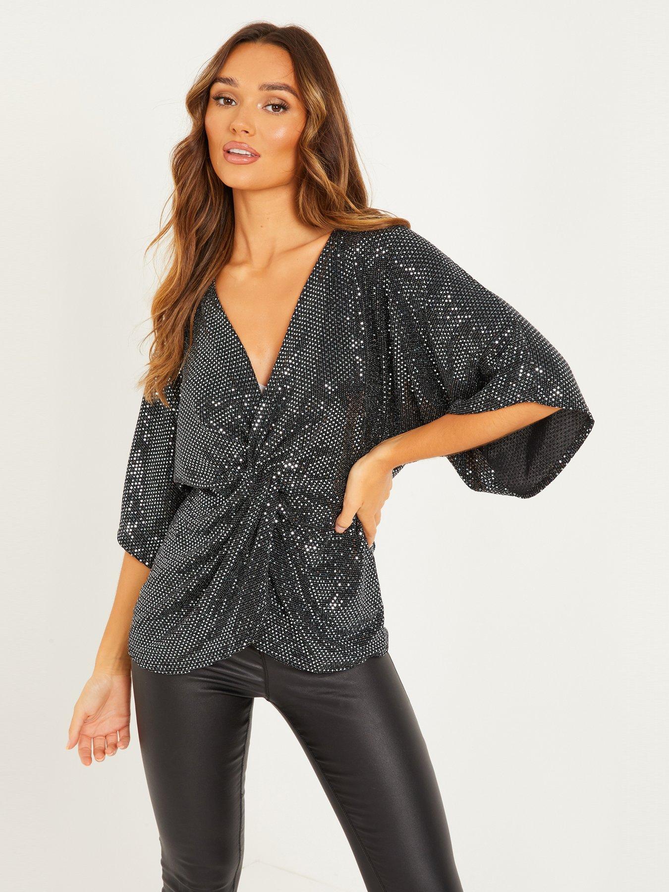 Tops & T-shirts Sequin Batwing Top