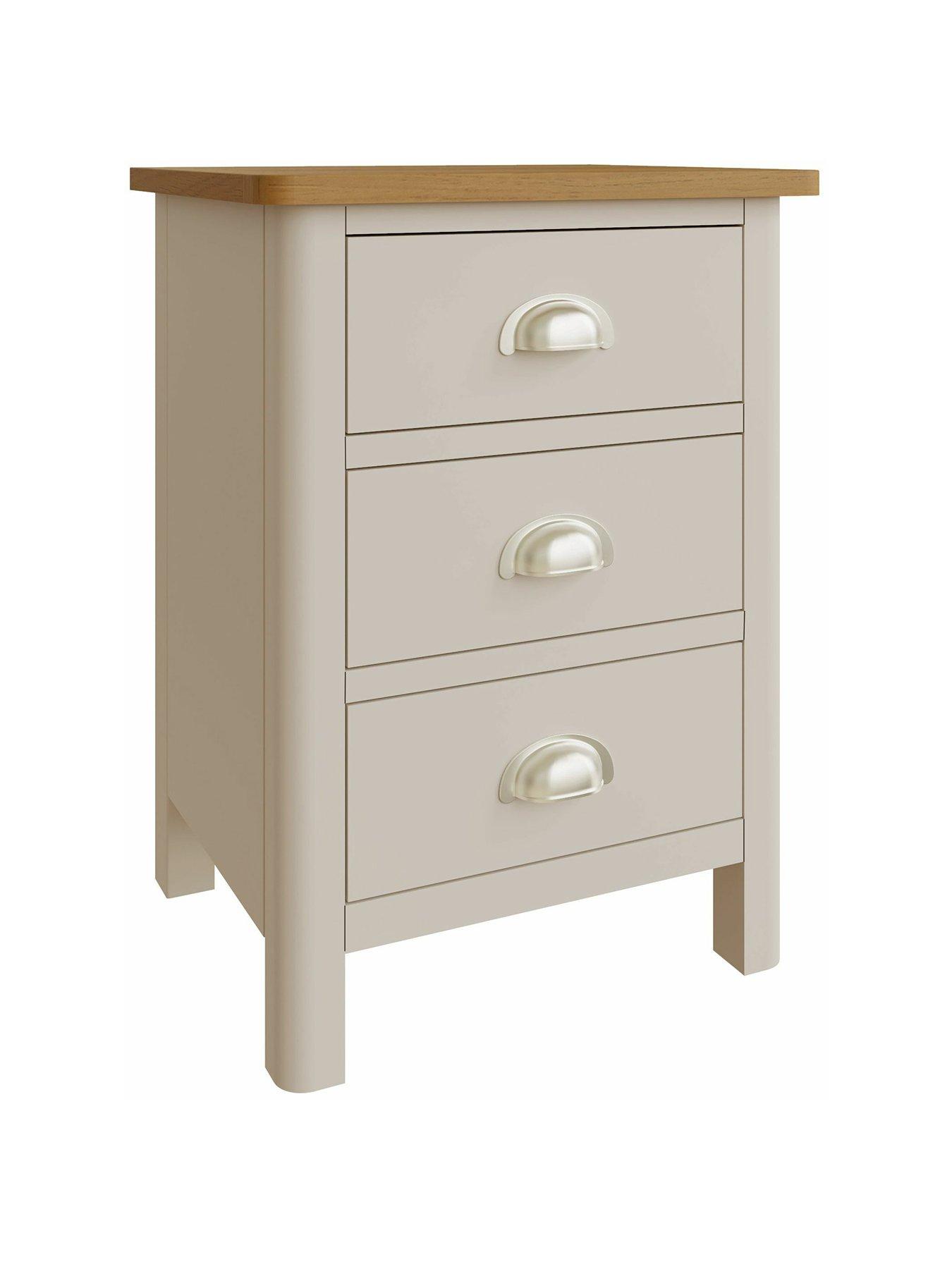 Product photograph of K-interiors Fontana 3 Drawer Bedside Chest from very.co.uk