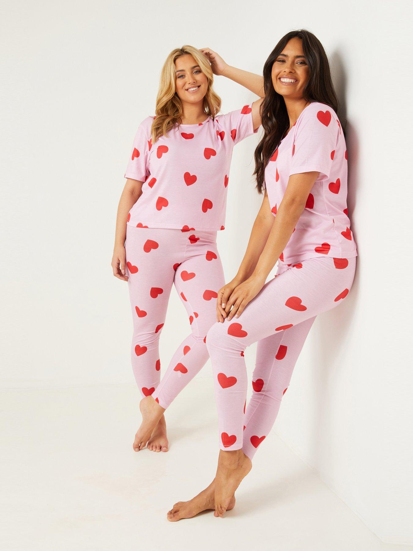Nightwear & Loungewear Heart Print Long Pyjama Set