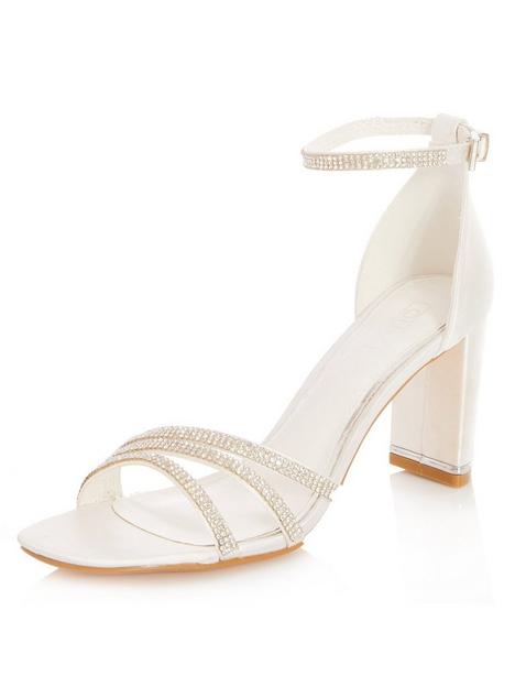 quiz-shimmer-diamante-heeled-sandals