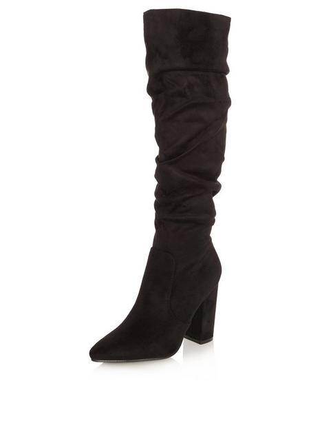 quiz-ruched-knee-high-boots