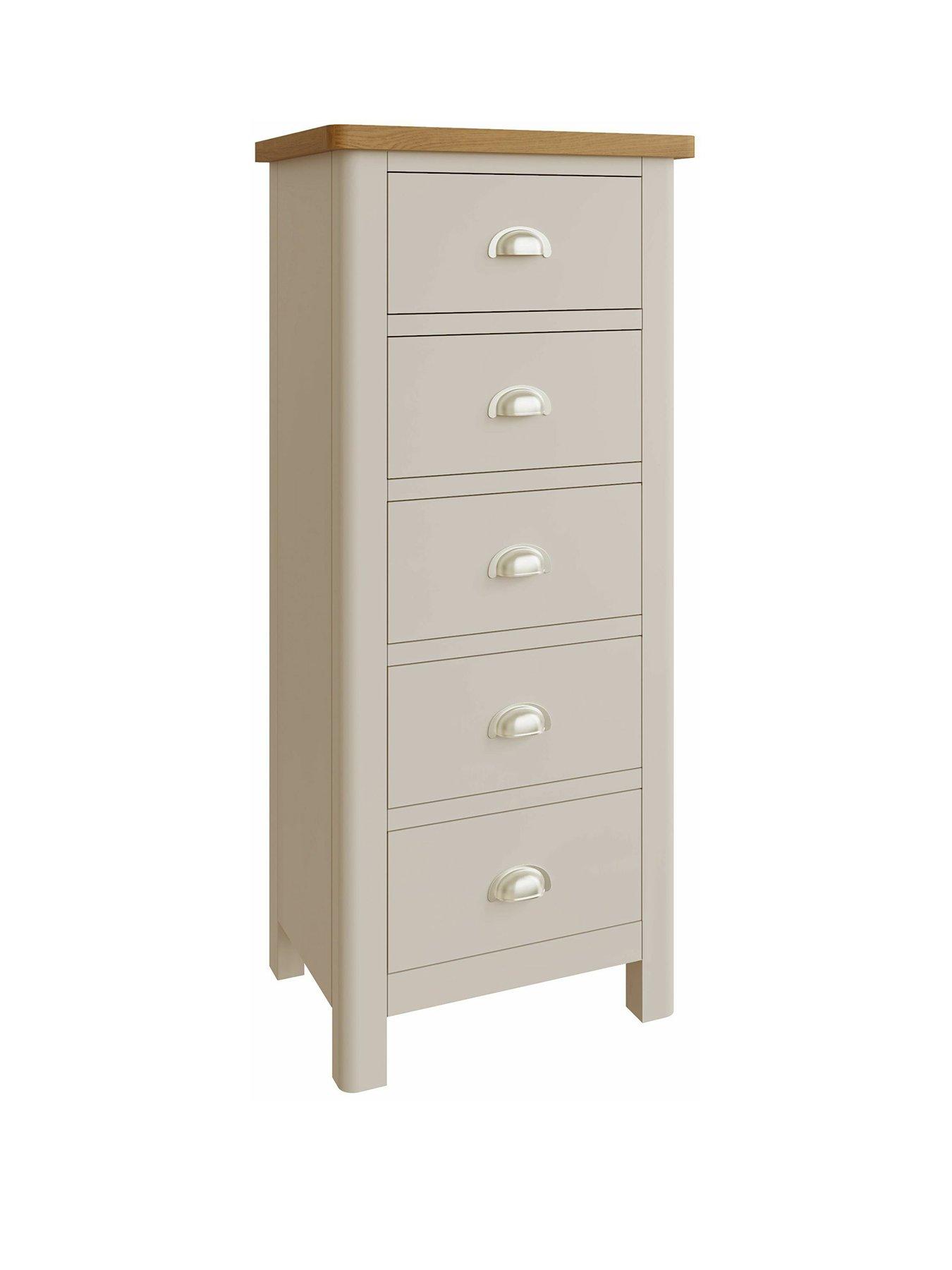 Product photograph of K-interiors Fontana 5 Drawer Tall Boy from very.co.uk