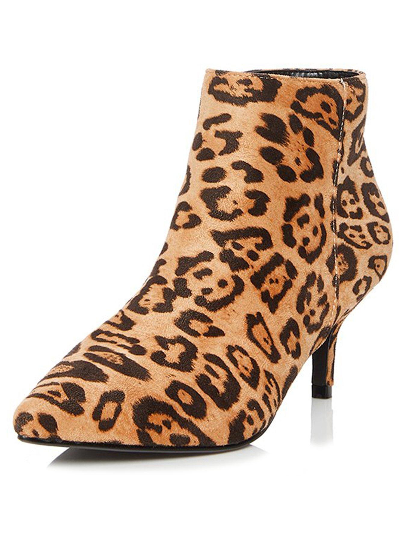 quiz leopard print boots
