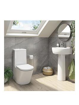 Product photograph of Mode Bathrooms By Victoria Plum Tate Round Close Coupled Toilet With Full Pedestal Basin And Tap from very.co.uk