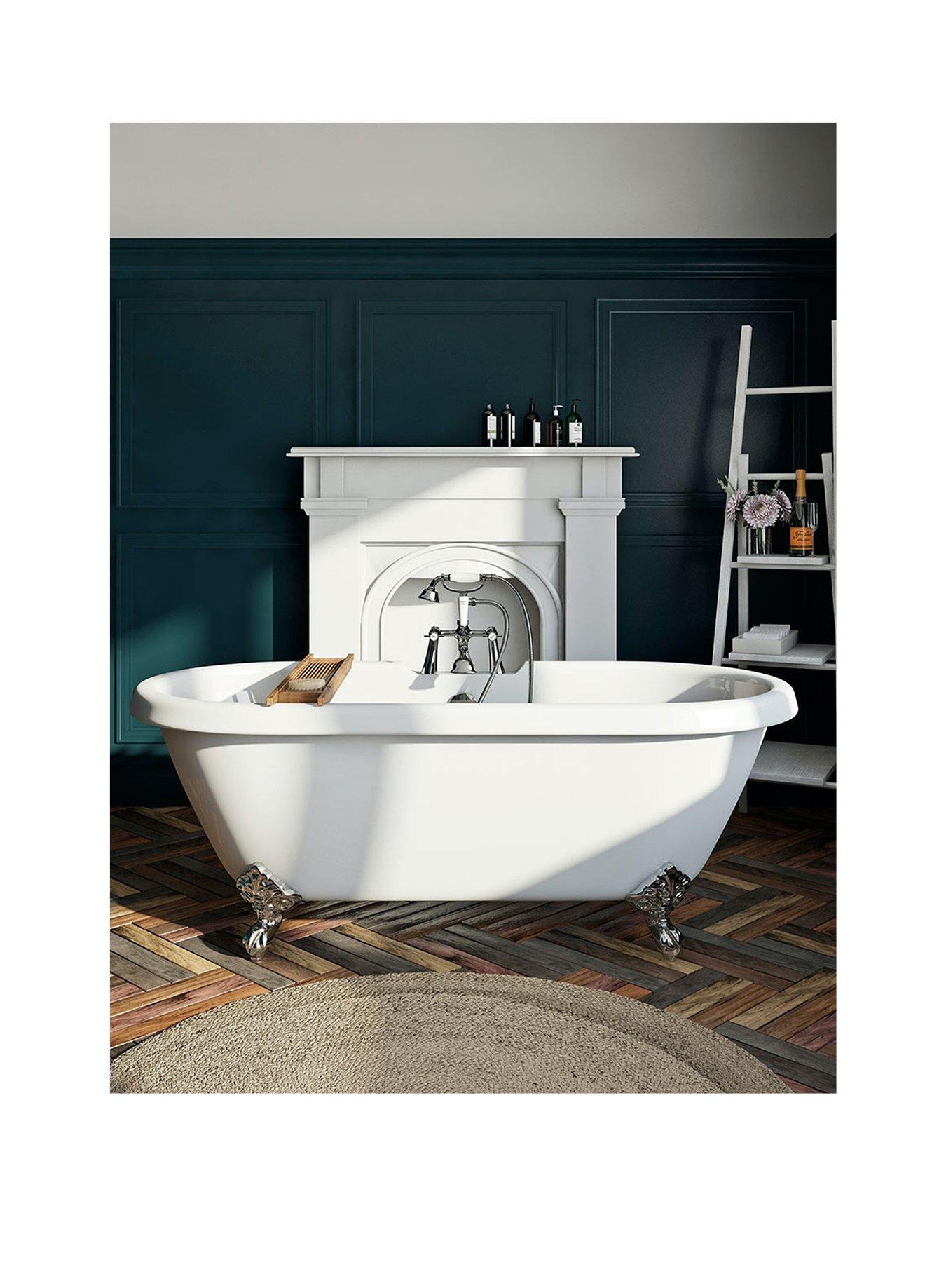 Product photograph of The Bath Co By Victoria Plum Dulwich Double Ended Traditional Roll Top Bath With Bath Tap And Standpipes 1695 X 740 from very.co.uk