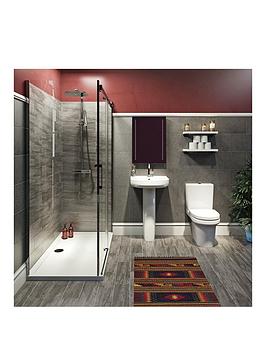 Product photograph of Mode Bathrooms By Victoria Plum Harrison Semi Frameless Sliding Shower Enclosure Suite With Close Coupled Toilet And Basin 1200 X 800 from very.co.uk