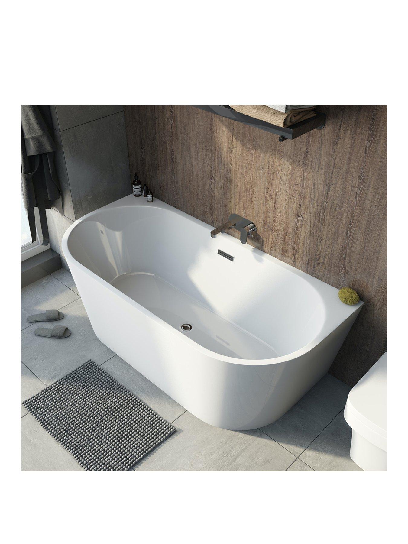 Product photograph of Mode Bathrooms By Victoria Plum Hardy One Piece Round Back To Wall Bath 1700 X 800 from very.co.uk