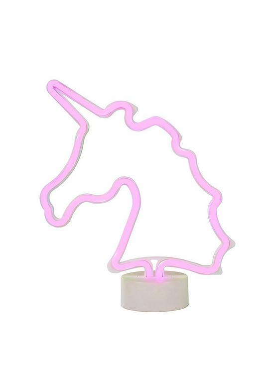 front image of glow-neon-unicorn-table-lamp
