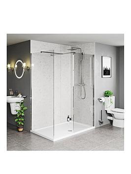 Victoria Plum Walk In Shower Enclosure With Stone Resin Shower Tray And Waste 1200 X 800