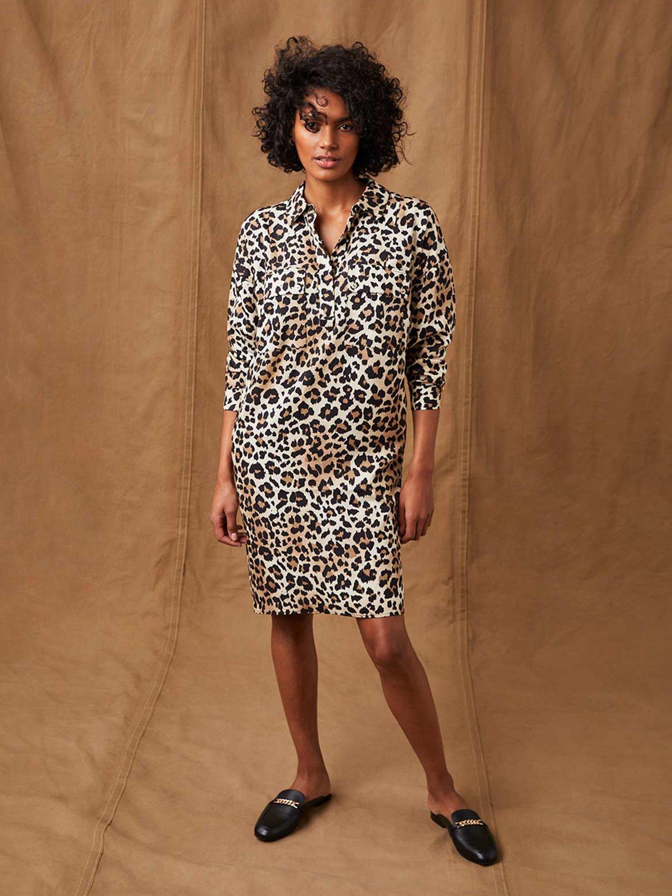 mint velvet animal print shirt dress