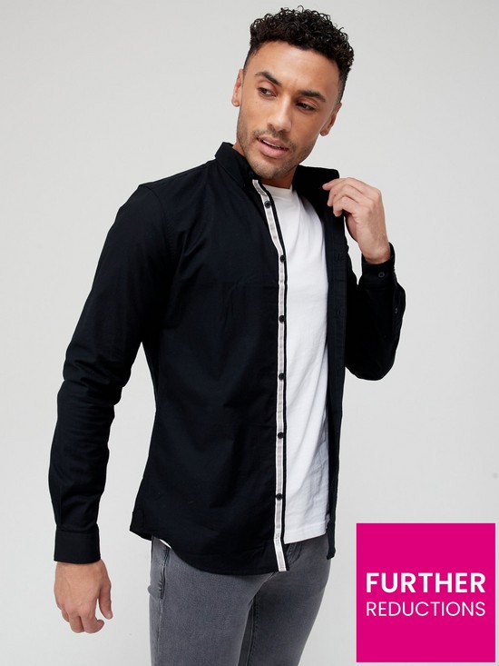front image of river-island-long-sleeve-oxford-shirt