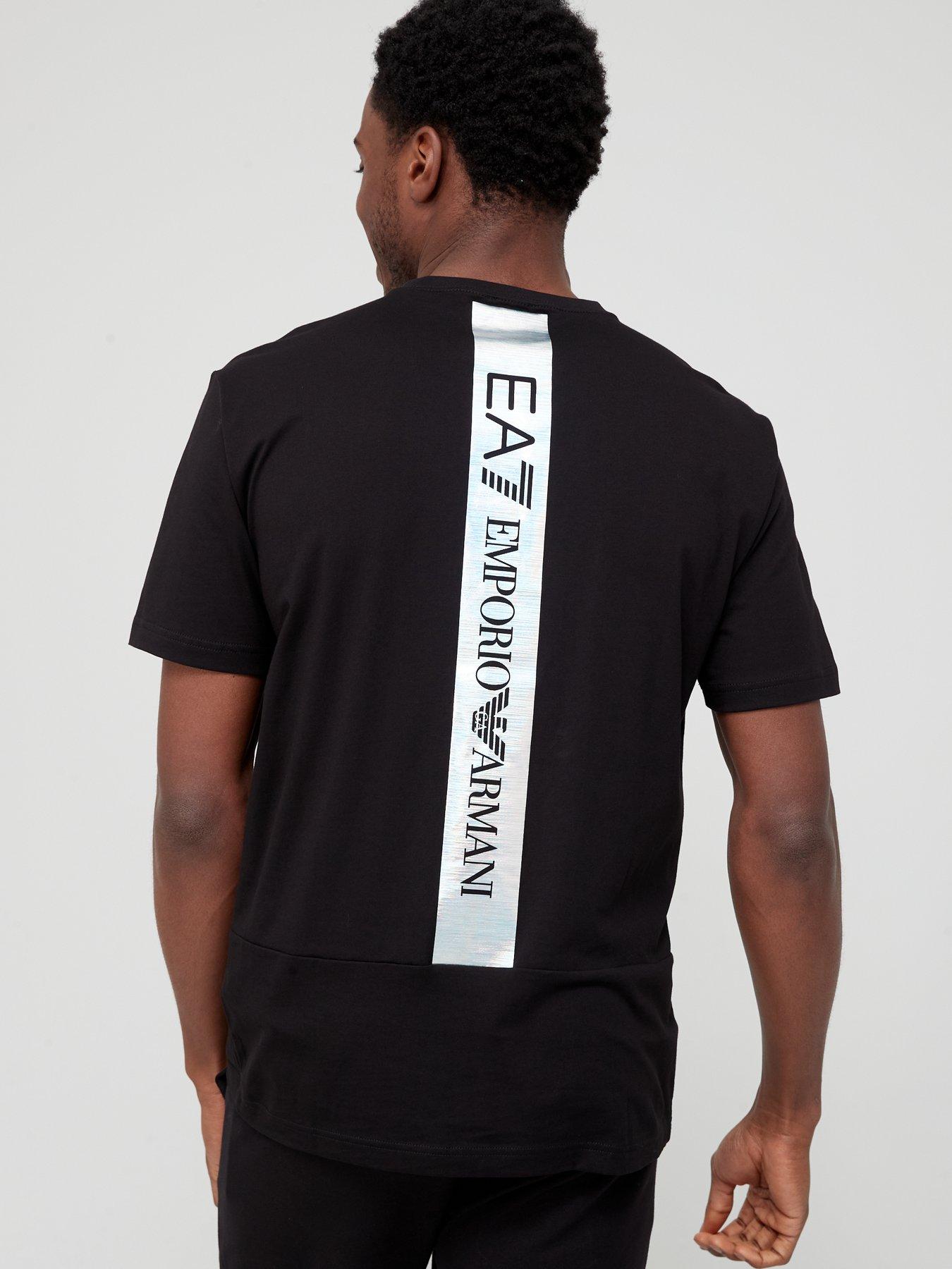 Parasit Melankoli Rundt og rundt EA7 Emporio Armani Extended Logo T-Shirt With Back Print - Black | very.co. uk