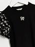  image of river-island-mini-girls-broderie-t-shirt-outfit-black
