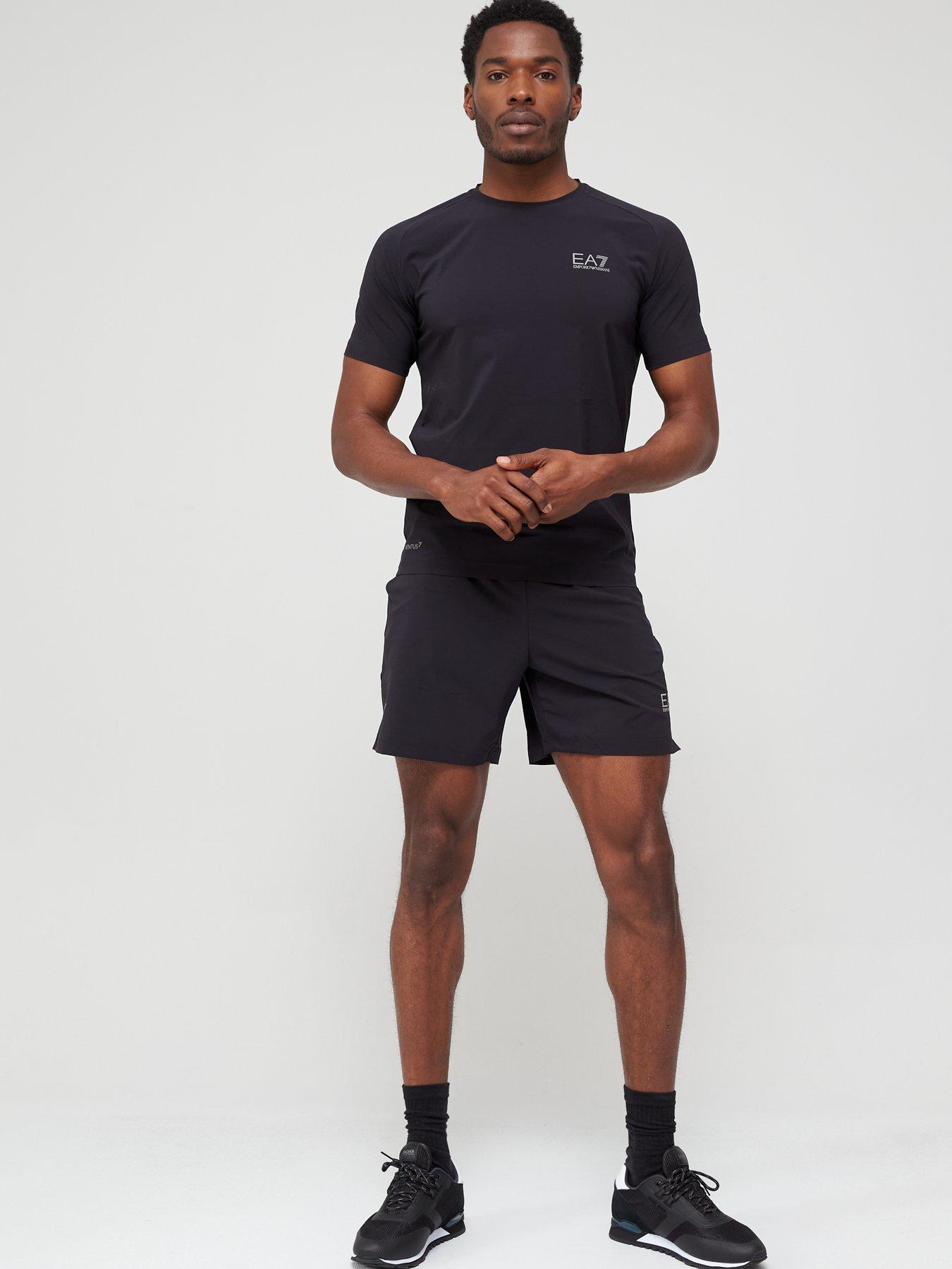 EA7 Emporio Armani Ventus Technical Training T-Shirt & Shorts Set - Black |  