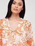  image of v-by-very-frill-detail-v-neck-button-front-blouse-orange-print