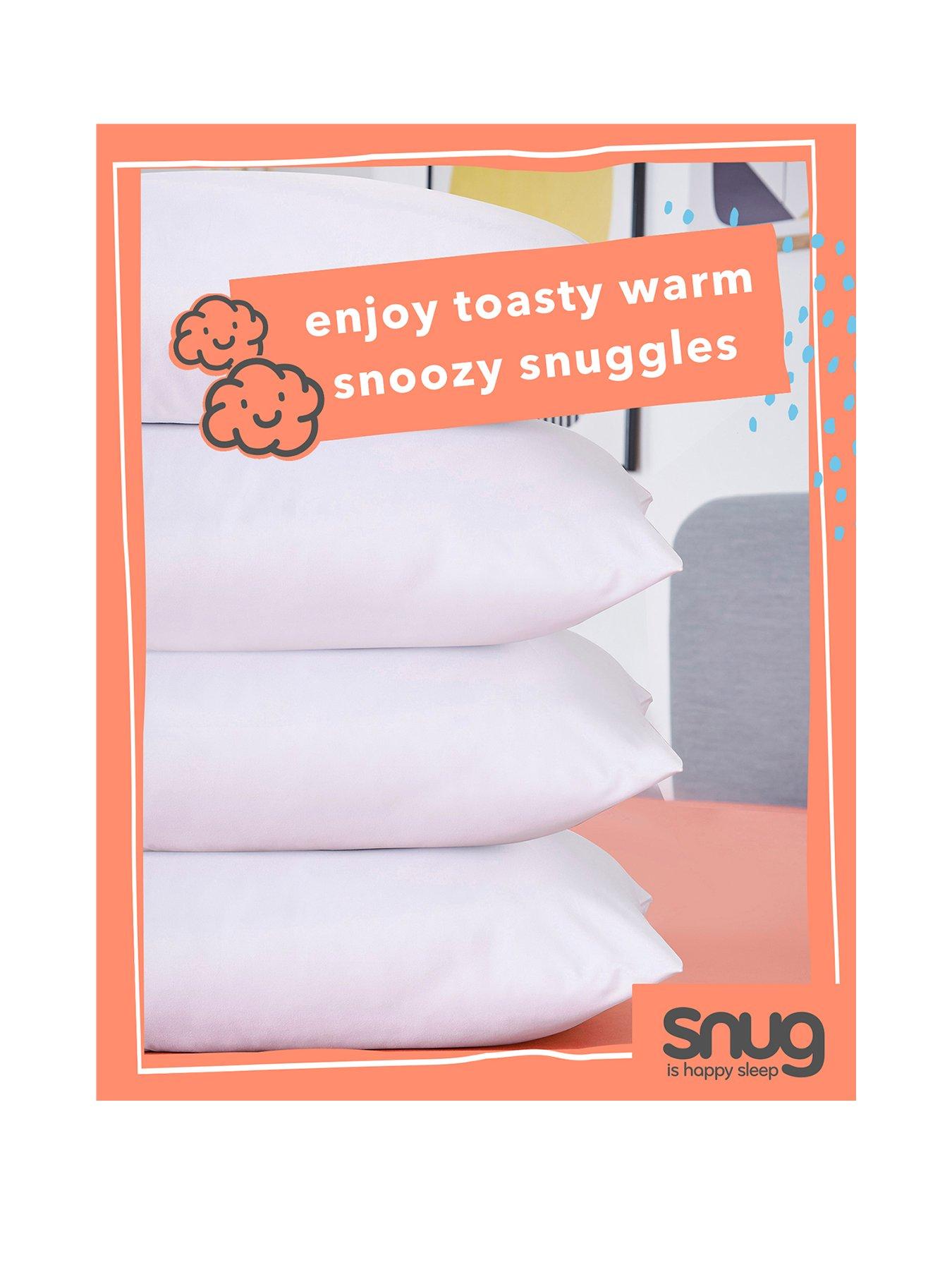 Product photograph of Snug Snuggle Up Pillows - 4 Pack - White from very.co.uk