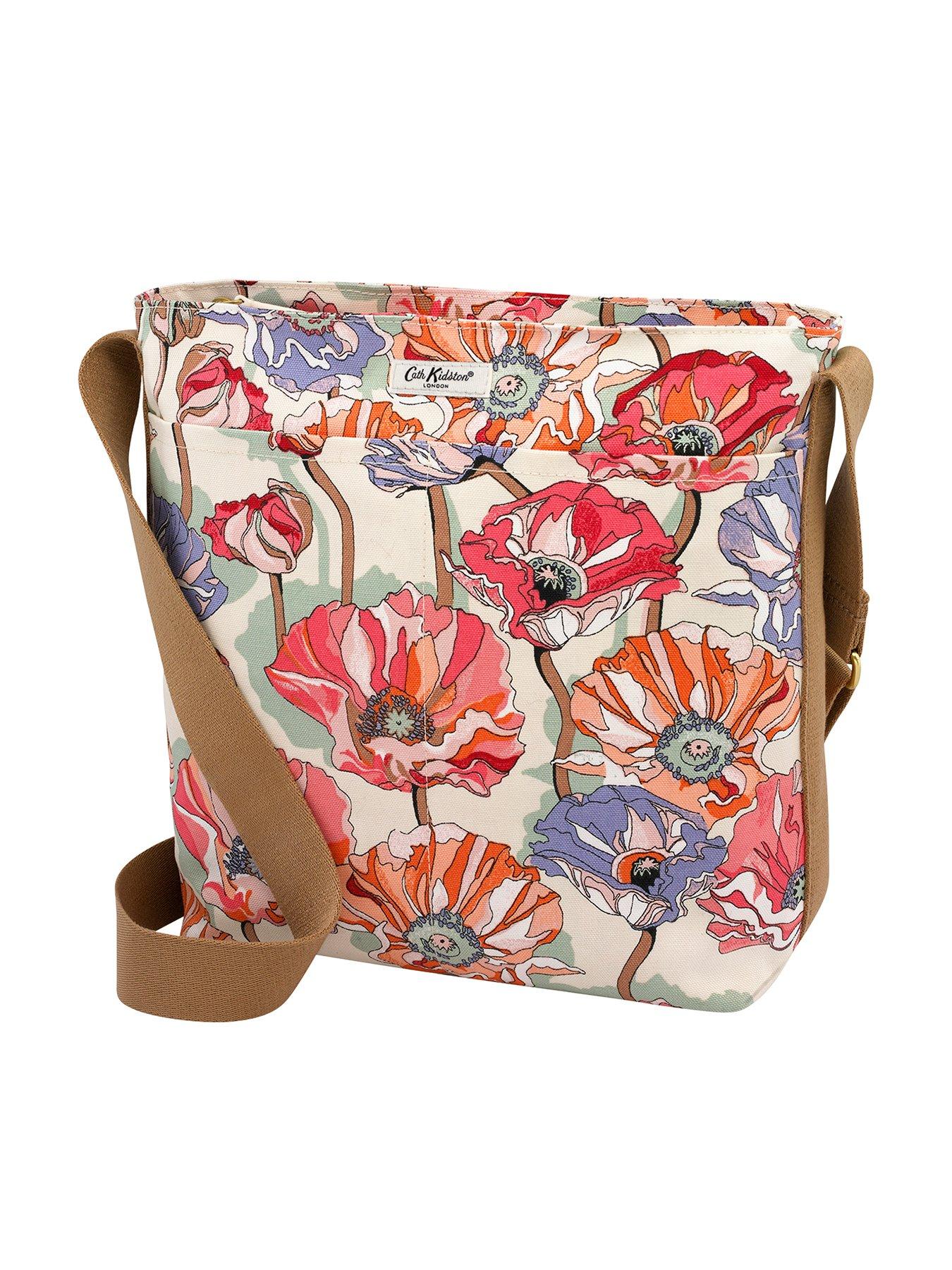 Cath Kidston Summer Poppy Midscale Zipped Messenger Bag Pink/cream