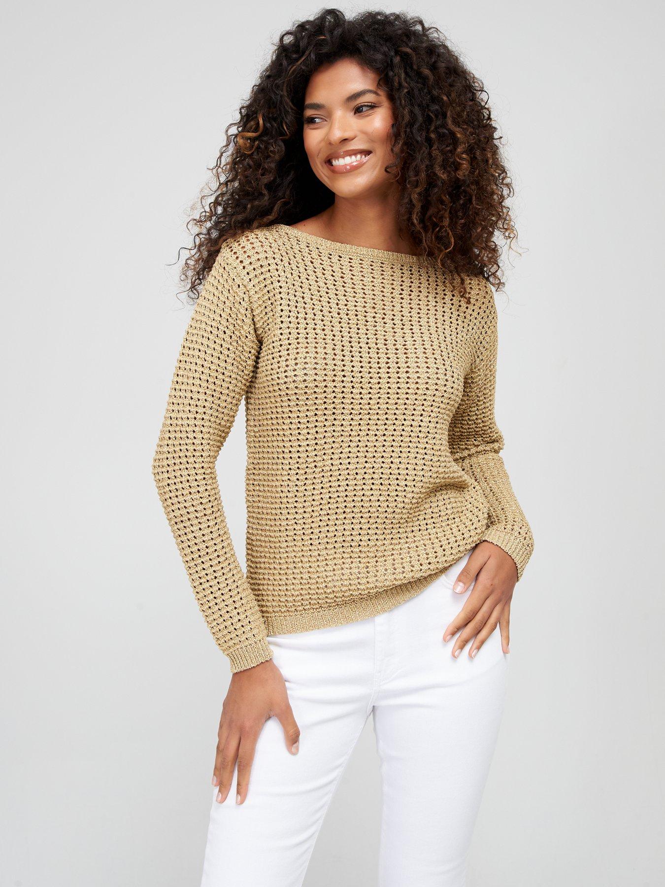michael kors gold metallic sweater