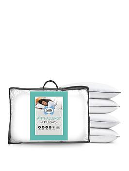 Product photograph of Sealy Anti Allergy Pillow - 4 Pack - White from very.co.uk