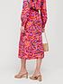  image of v-by-very-tie-front-midi-skirt-pink-print