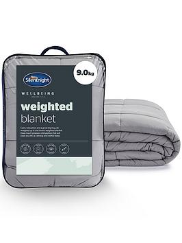 Product photograph of Silentnight Wellbeing Adult Weighted Blanket - 9kg - Grey from very.co.uk