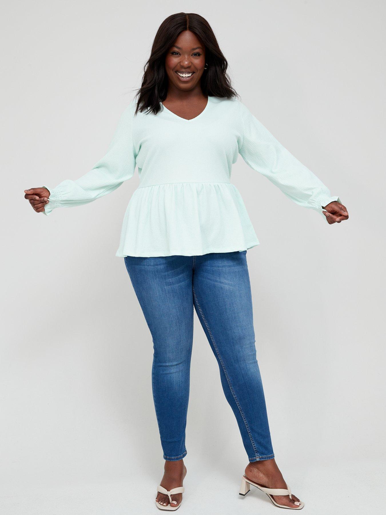 Long sleeve outlet peplum shirt