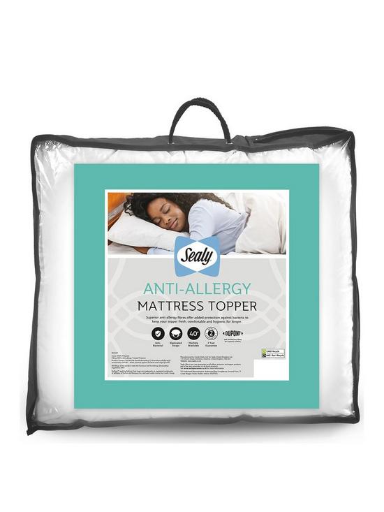 front image of sealy-anti-allery-mattress-topper
