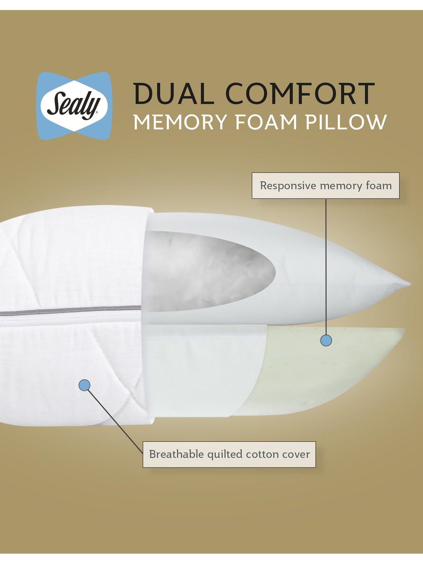 Image 3 of 5 of Sealy Dual Comfort Memory Foam Pillow - White