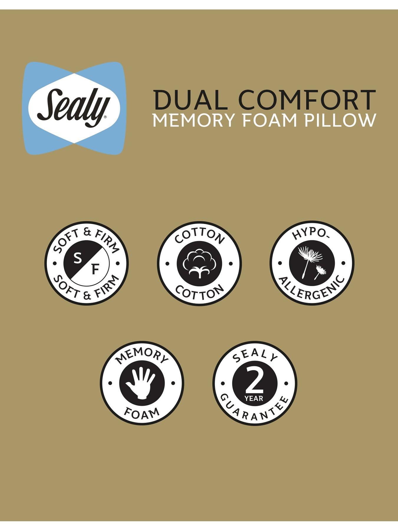 Image 5 of 5 of Sealy Dual Comfort Memory Foam Pillow - White