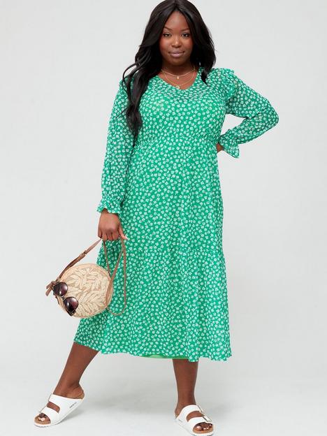 v-by-very-curve-34-sleeve-ditsy-floral-mesh-midi-dress