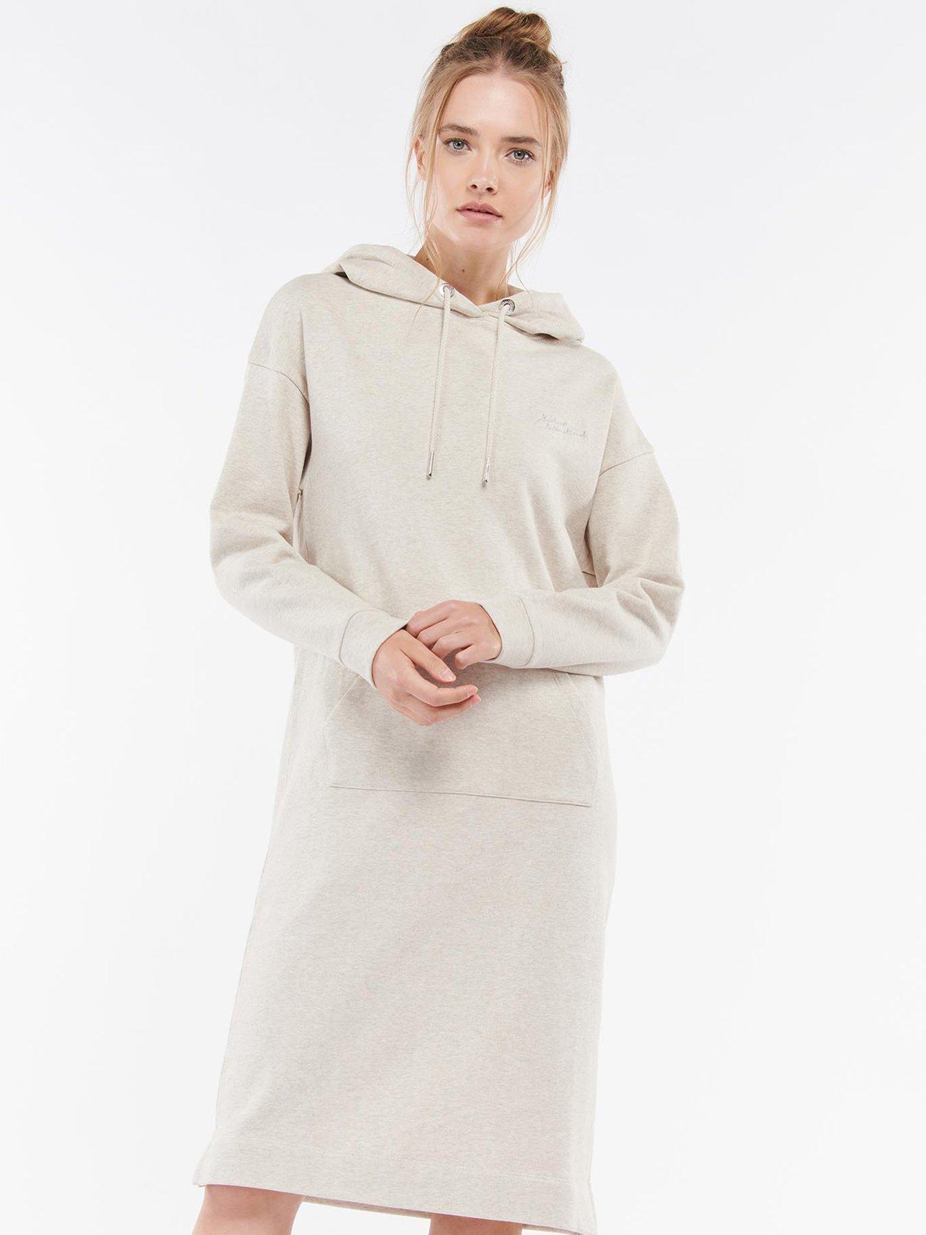  Flores Pure Cotton Hooded Dress - Oatmeal