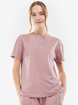 barbour international supra 100% cotton logo tee - pink