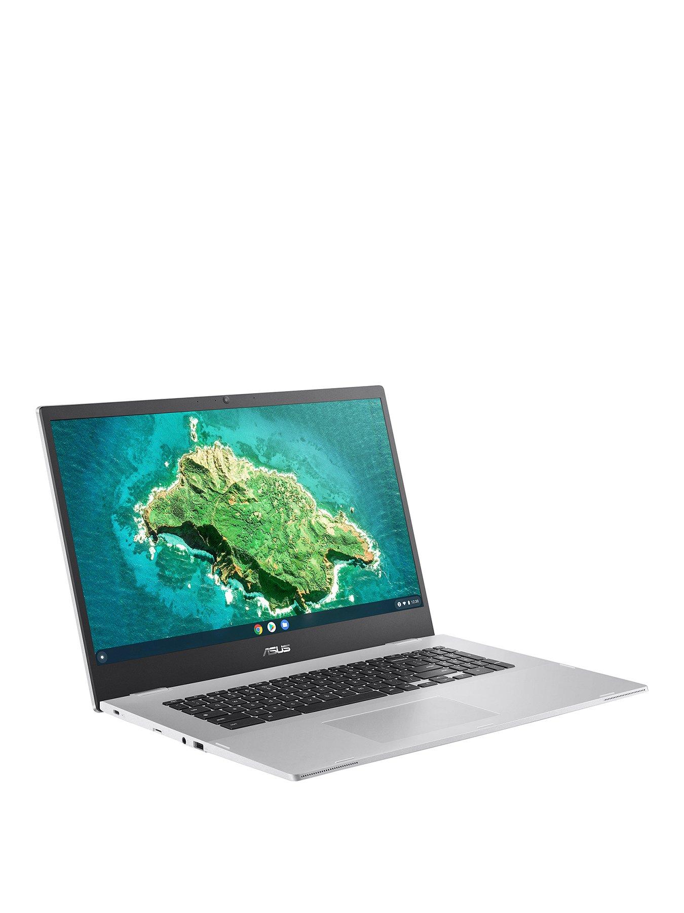 Asus CX1 Silver Chromebook - Intel® (CX1700) SSD FHD, 4GB 17.3in Silver RAM, - N6000, 128G Pentium®