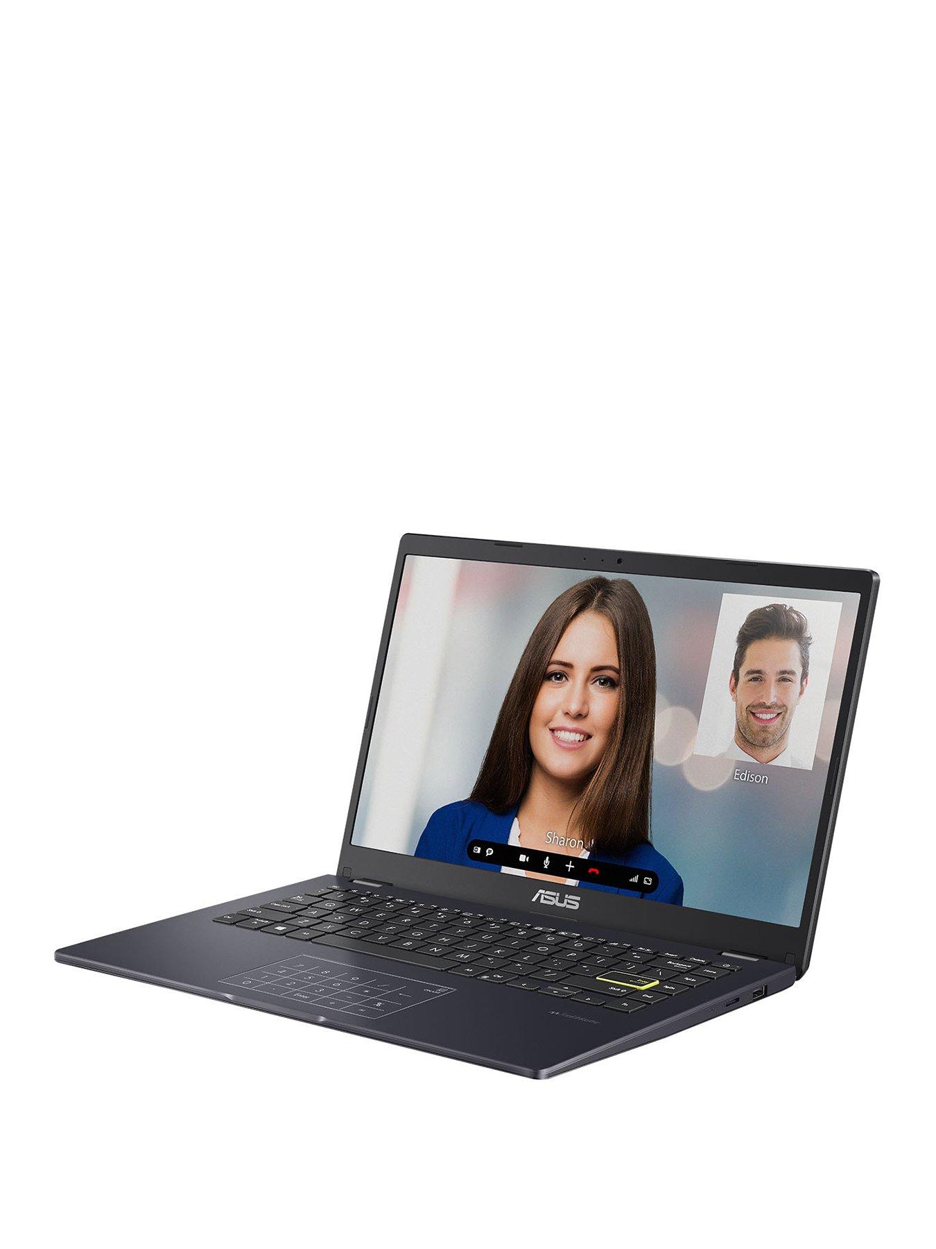 front image of asus-e410nbsplaptop-14innbspfhd-169-intel-celeron-n4020-4gb-ram-64gb-storagenbspwith-microsoft-365-personal-included-12-monthsnbsp-nbspblue