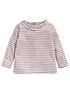  image of mamas-papas-baby-girls-stripe-frill-t-shirt-pink