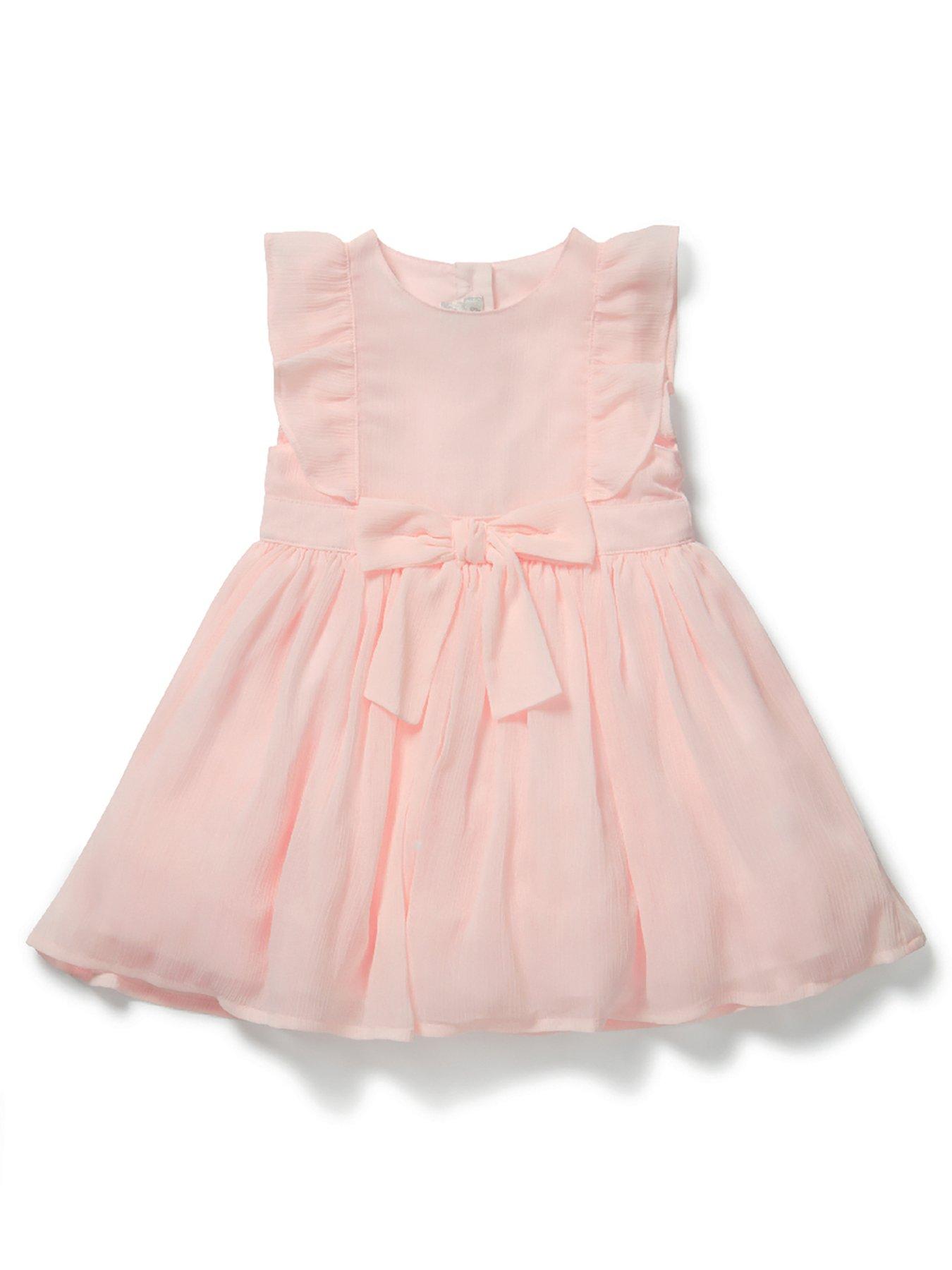 Kids Baby Girls Pink Crinkle Dress - Pink