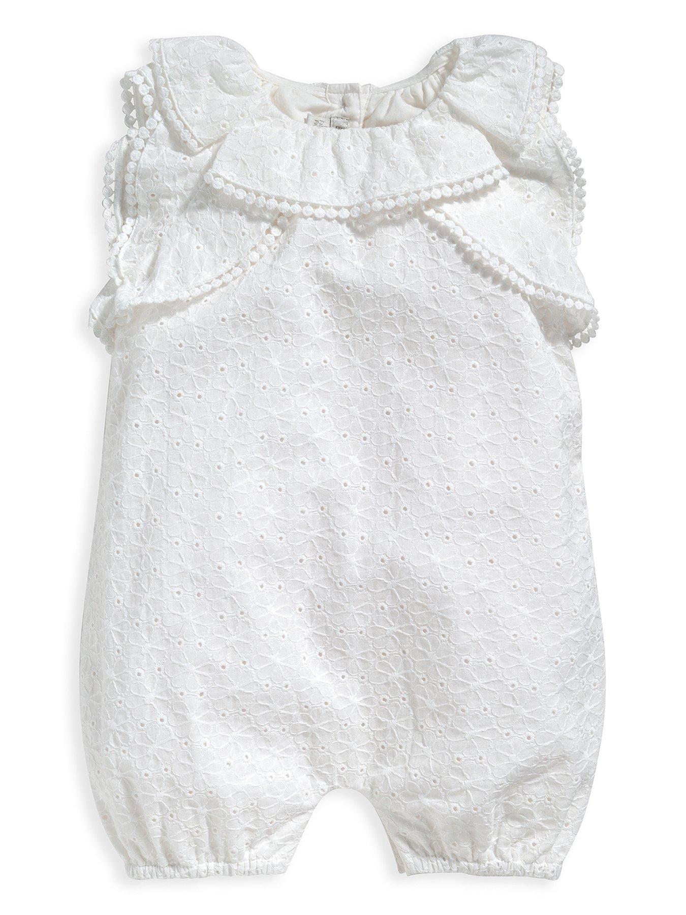 Mamas & Papas Baby Girls Textured All-in-one with Bow Romper