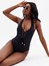  image of new-look-black-lace-up-halter-swimsuit