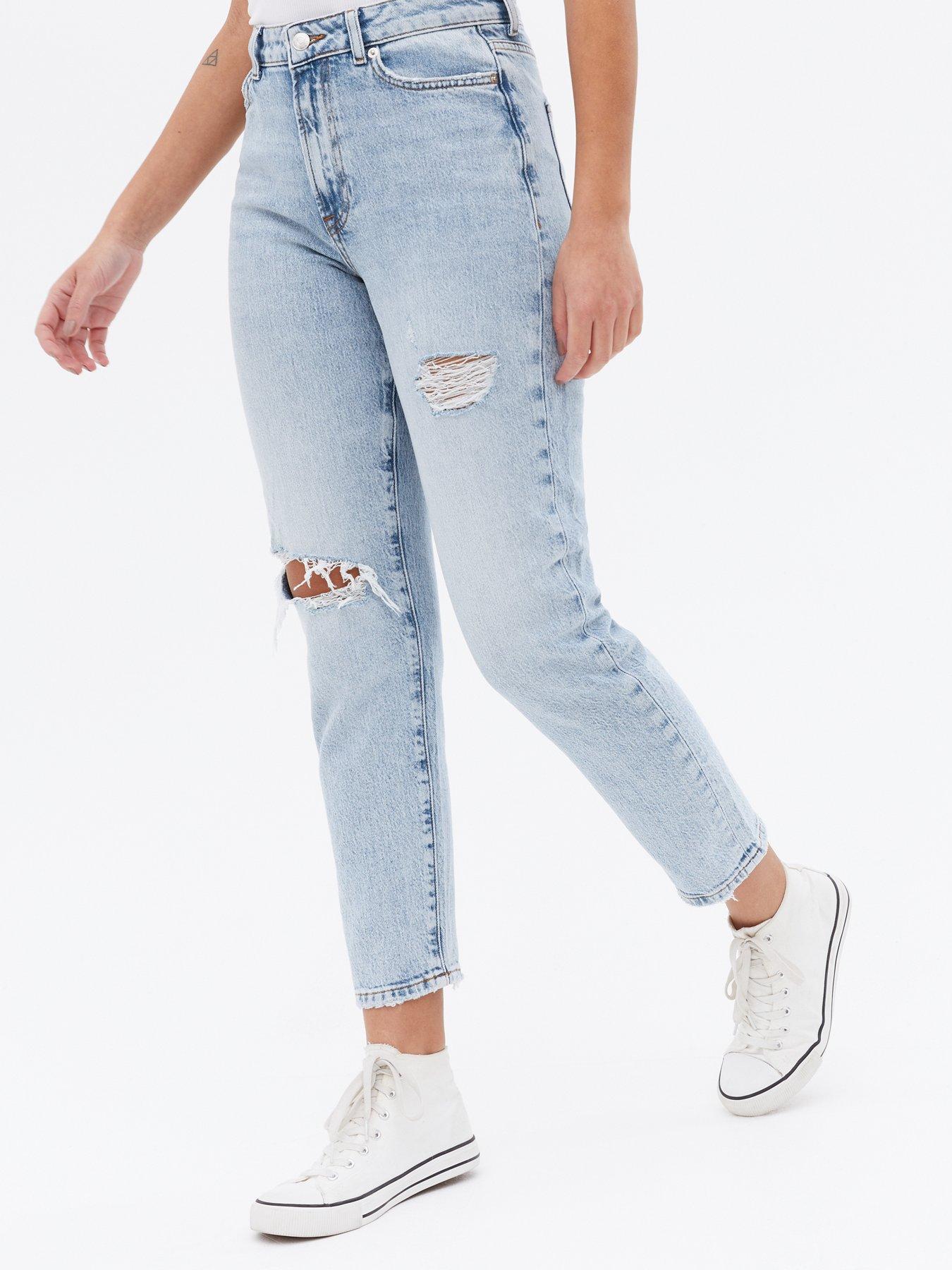 very distressed mom jeans