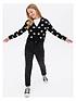  image of new-look-915-girls-black-floral-knit-button-cardigan