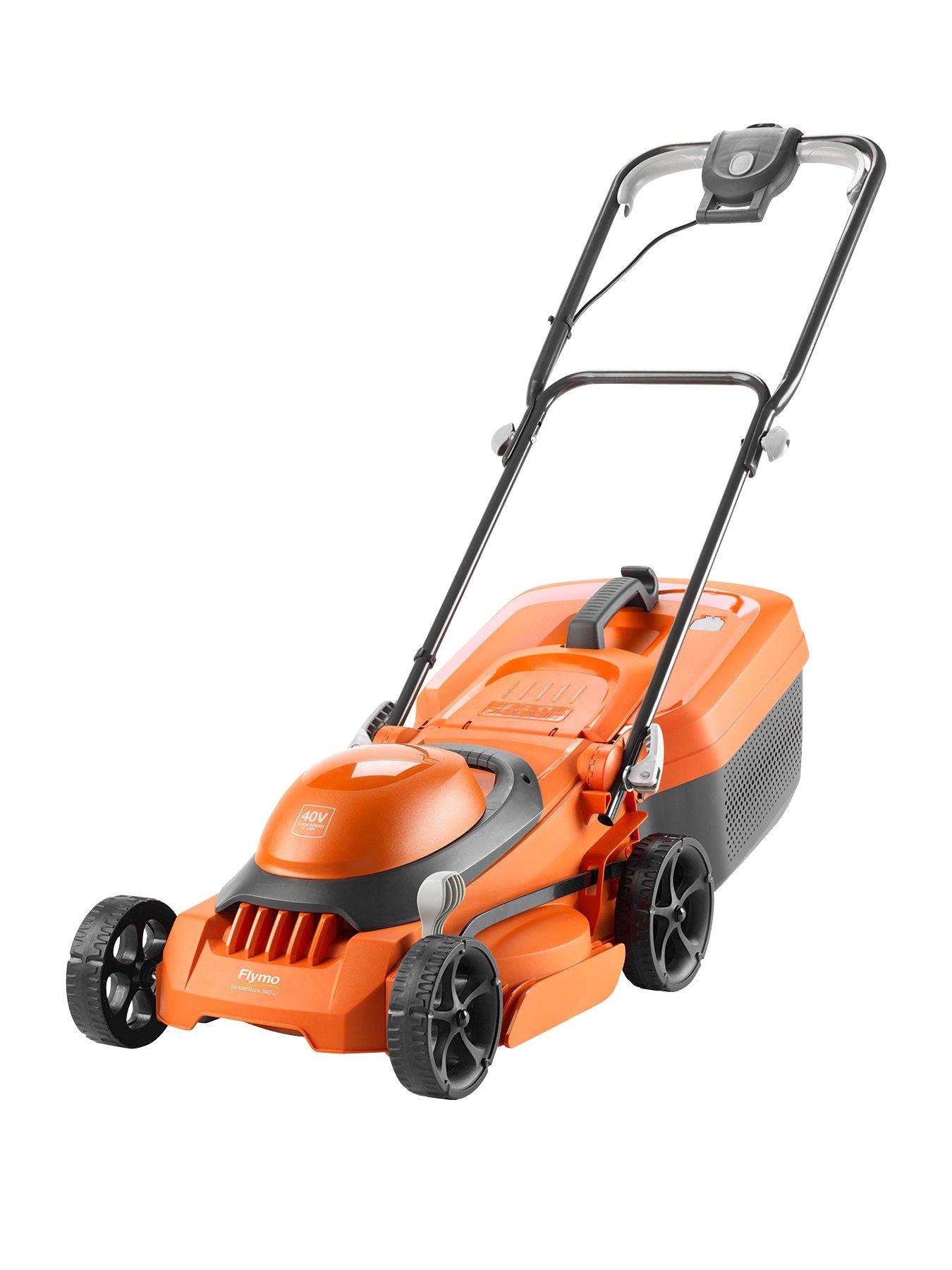 Product photograph of Flymo Simplistore 340r Li Cordless Rotary Lawnmower Ndash With Battery And Charger Included from very.co.uk