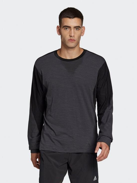 front image of adidas-wellbeing-training-long-sleeve-tee