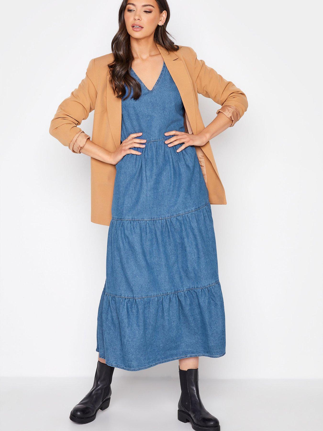New look tall denim dress hotsell